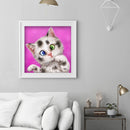 Full Round Drill Rhinestone Art DIY 5D Cat Diamond Painting Kit(A2418) Newly