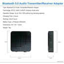 2in1 Bluetooth 5.0 Transmitter & Receiver Stereo Music W3M0 Car TV PC D M4V2