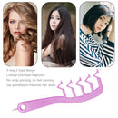 Z Shape Hair Slit Comb Curly Bangs Styling Puff Hair Brush Beauty (Purple)
