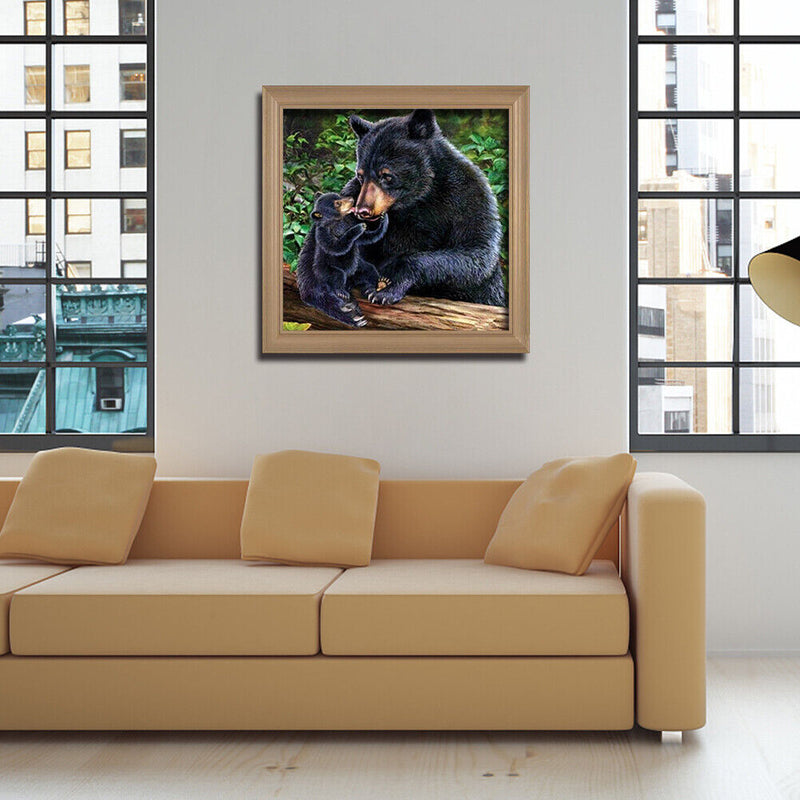 5D DIY Full Drill Diamond Painting Black Bear Embroidery Mosaic Handicraft Kit