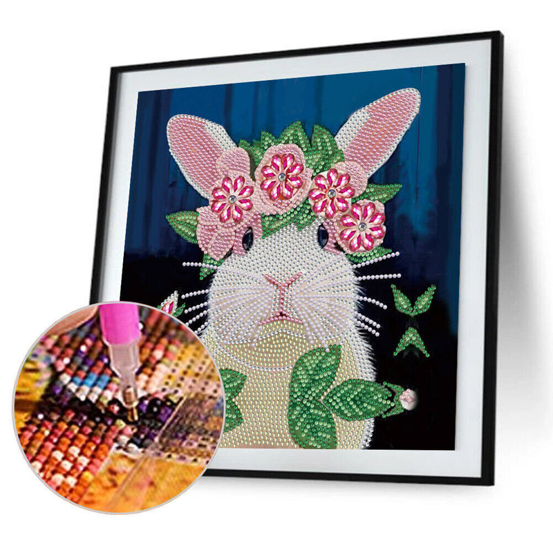 5D DIY Partial Special Shaped Drill Diamond Painting Rabbit Craft (HB246) Newly