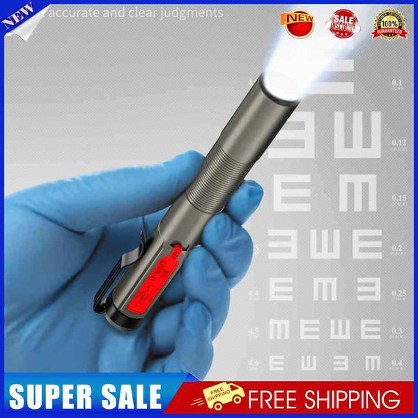 Emergency Medical Portable LED Flashlight Type-C Charging Torch Clip Pocket Lamp