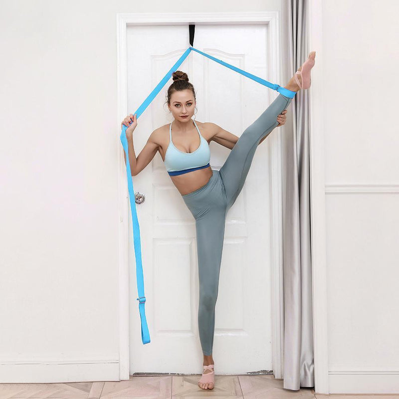 Door Sports Yoga Ballet Band Dance Exercise Soft Leg Stretcher Belt (Blue) Newly