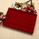 Velvet Earrings Ear Studs Display Stand Holder Organizer Rack (Red)