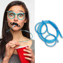 Novelty Eyeglasses Drinking Straw for Kids Birthday Party Supplies (Blue) Newly