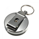Recoil Ring Belt Metal Card Pull Key Chain Stainless Steel Retractable Tools
