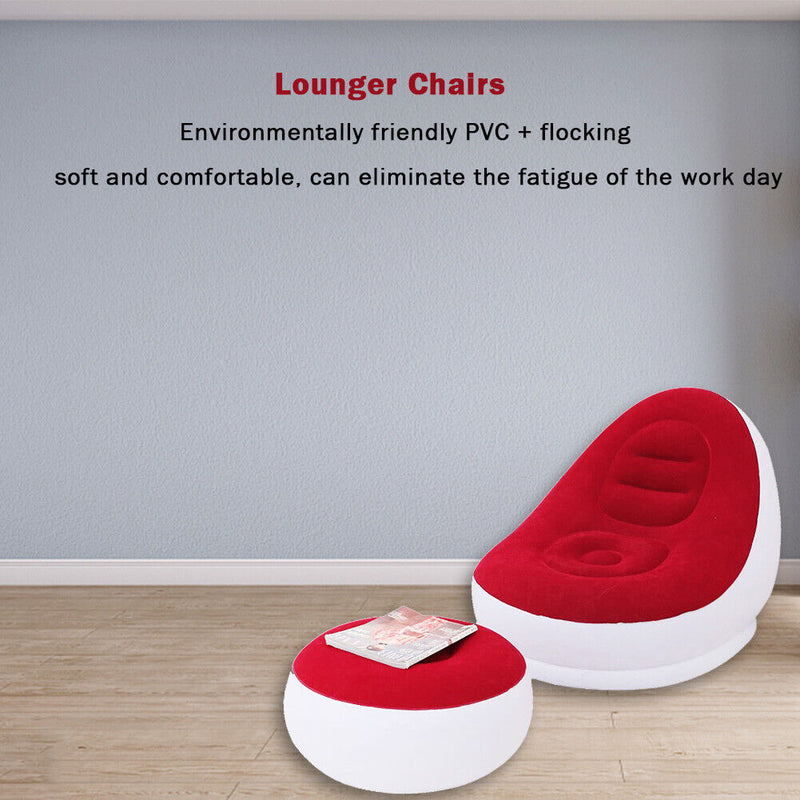 Inflatable Air Sofa Thickened Home Outdoor Beach Leisure Sleeping Bed with Pedal