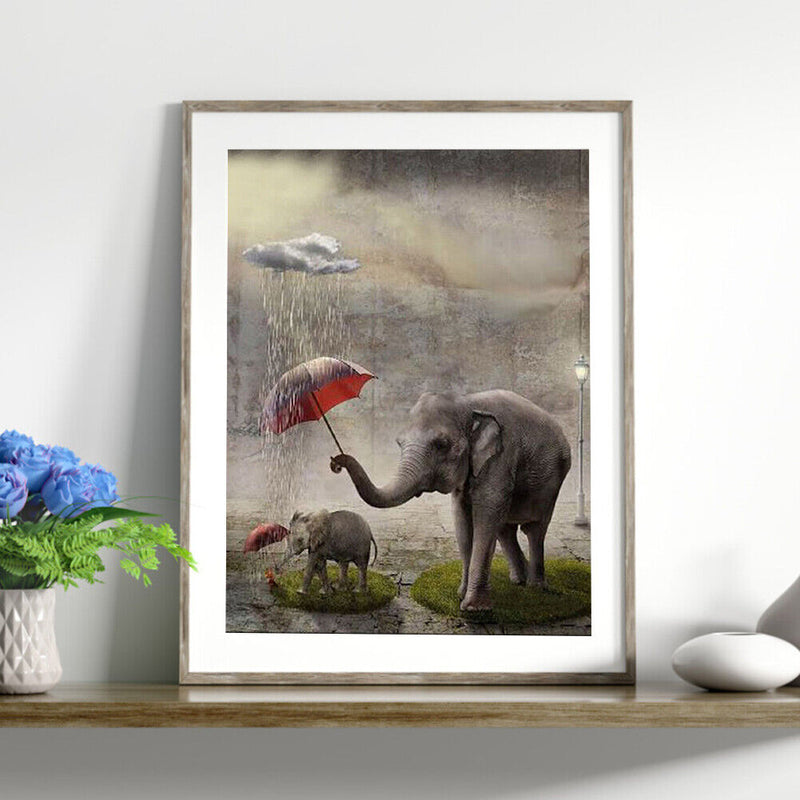 Frameless Painting By Numbers Elephants DIY Handmade Art Drawing On Canvas Craft