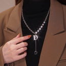 Luxury  ? Adjustable Flash Metallic Wind D Letter Fashion Jewelry Necklace