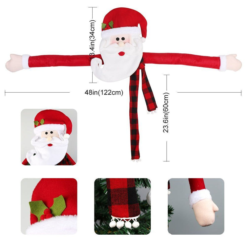 Year 2022 Topper Cover Santa Claus Hat Xmas Tree Ornaments Christmas Tree Top