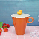 Cartoon Silicone Cup Cover Heat Resistant Sealed Cap Cups Lid (Yellow Duck)