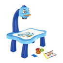Children LED Projector Art Drawing Table Toys for Paint Learning (Blue) Newly