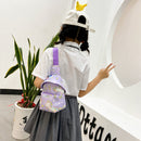 Cute Cartoon Print Chest Bag Children Hats Nylon Messenger Bags (Purple)