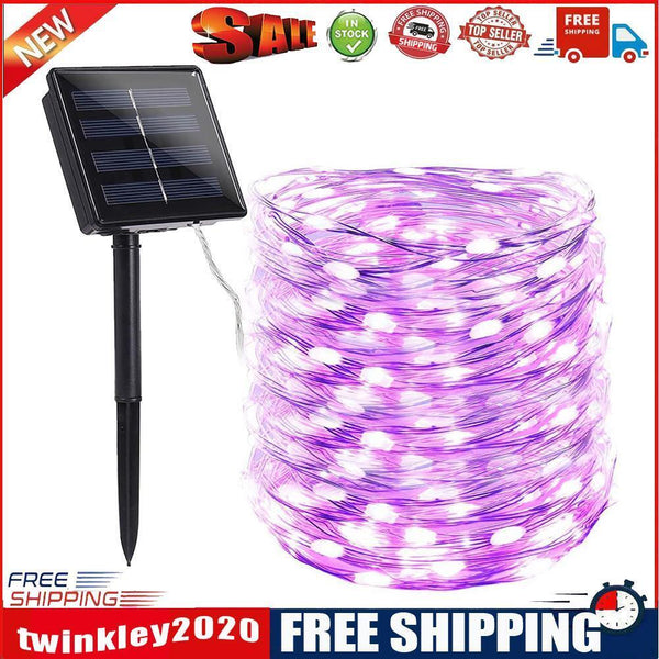 2xSolar String Lights Waterproof Copper Wire Fairy Lamp (Pink White 200LED)