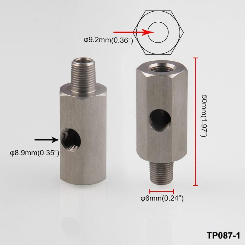 1/8in BSPT Oil Pressure Sensor Tee to NPT Adapter Turbo Feed Line Gauge T