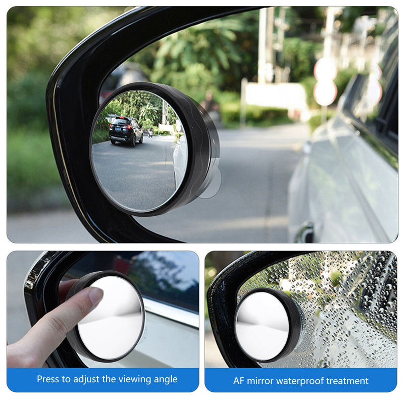 Azazaza Blind Angle Mirror, 2pcs HD Car Blind Angle Mirror 360 Degree Rota