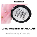 4pcs Reusable False Eyelashes 6D Extended Thick Magnetic Eyelashes Makeup Tool