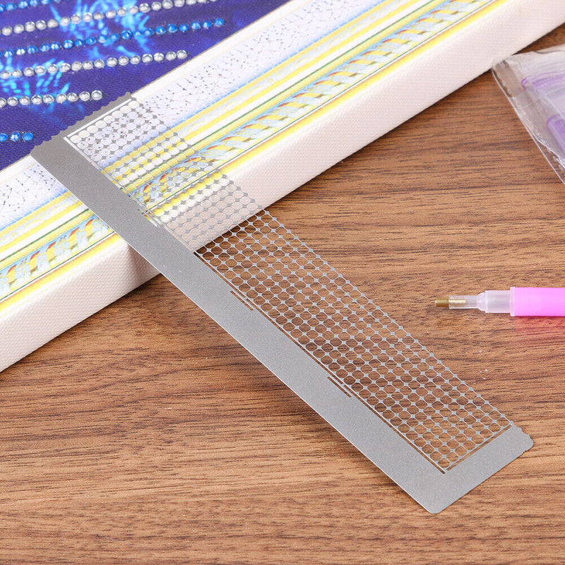 408 Holes DIY Diamond Painting Tools Round Drill Ruler Cross Stitch (140.5)