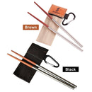 Folding Chopsticks, Tableware for Outdoor Camping Picnic Chopsticks (Brown)