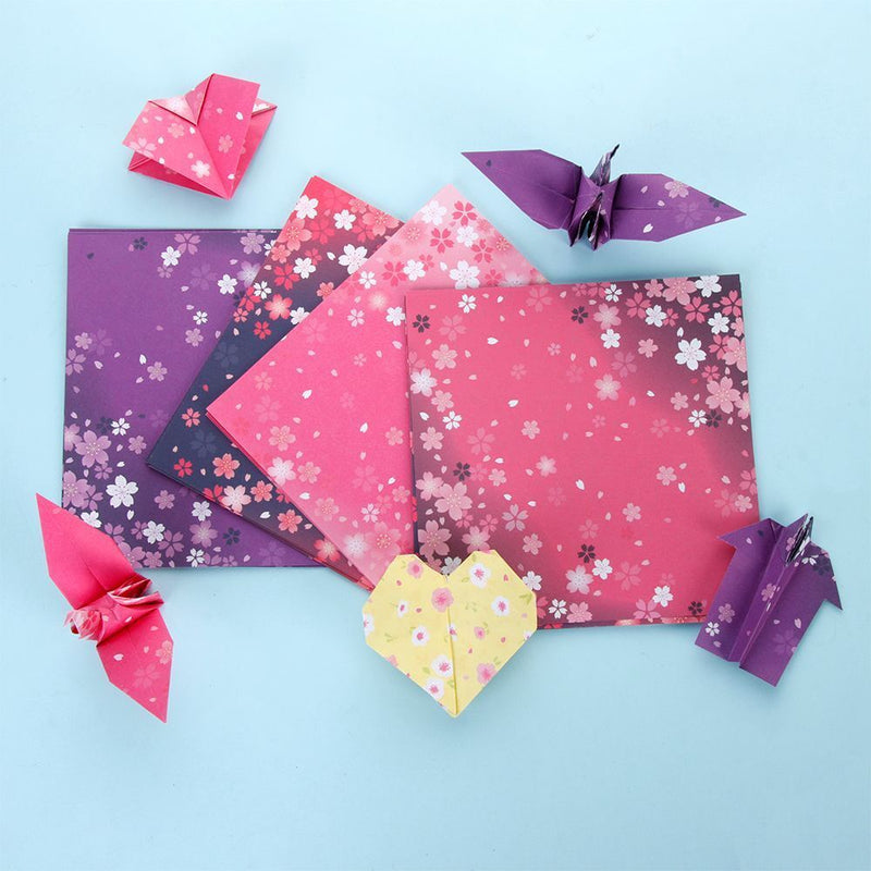 DIY craft Handmade Kids Scrapbooking  Folding Papers Cherry Blossom Origami