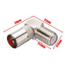 Aerial Male Adapter F Female To TV Male Right Angled Satellite Coax Connectors