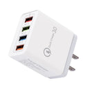 4 USB Travel Wall Charger 3A Fast Charging Charger US Plug Adapter (Grey) Newly
