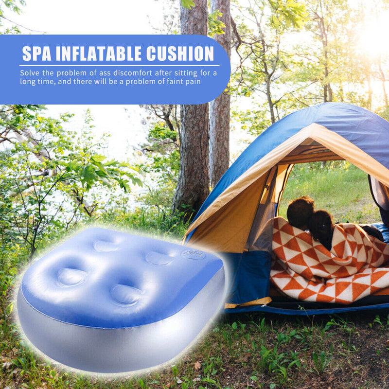 PVC Inflatable Spa Cushion Water Injection Outdoor Camping Massage Seat Pad