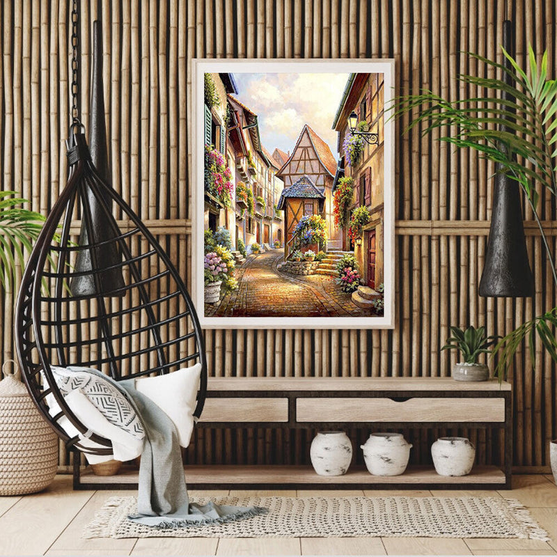 Diamond Painting 5D Full Round Drill Mosaic DIY House Street Kit Wall Decorat
