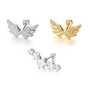 Wings Girls Body Jewelry Cartilage Helix Tragus Stud Earrings CZ Ear Piercing