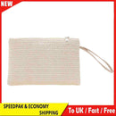 Fashion Women Bohemian Woven Wristlet Bag Beach Summer Pure Color Clutch Handbag
