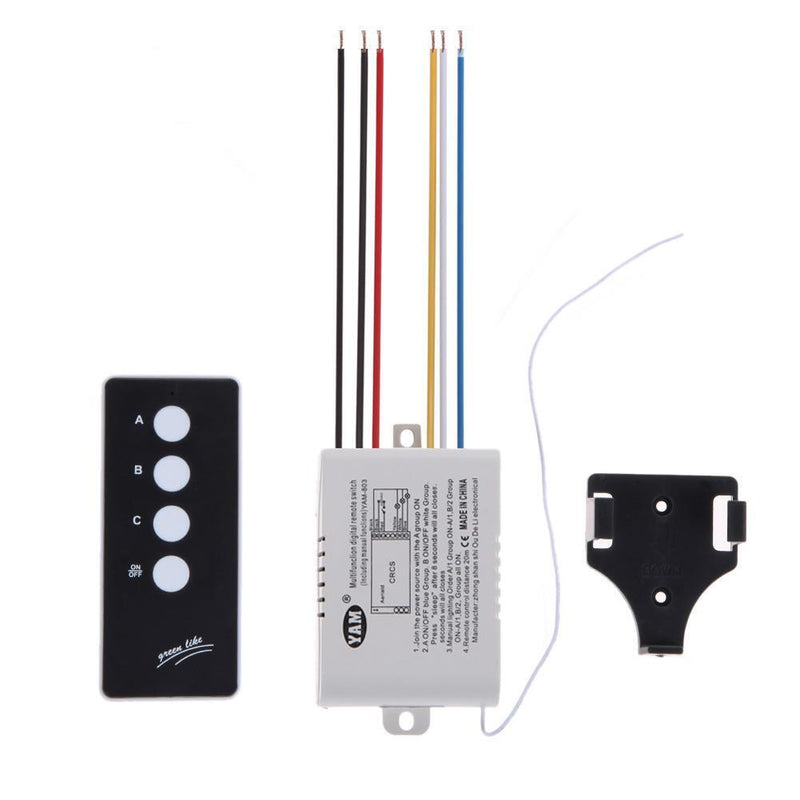 3 Way Port ON/OFF 220V Lamp Light Digital Wireless Remote Control Switch Newly