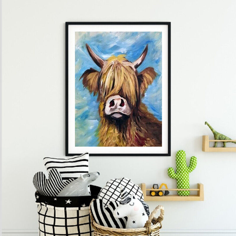 Frameless Oil Paint By Numbers DIY Yak Picture Craft Living Room Decoration Kit