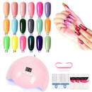 Practical Pro Salon Gel Nail Kits with UV LED Lamp Nail Dryer Art Machine T