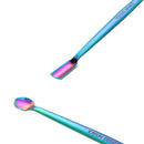 Stainless Steel Cuticle Pusher Double Headed Spoon Nail Tool (Multicolor) Newly