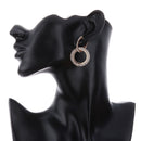 Fashion Jewelry Dangle Flicker Bright Earrings Double Round Circle Hoop