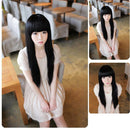 Addorable Girls Lady Long Straight Clip on Hair Extension Black Fiber 60c