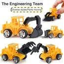 6pcs Children Mini Alloy Engineering Excavator Inertia Sliding Car Set Toys