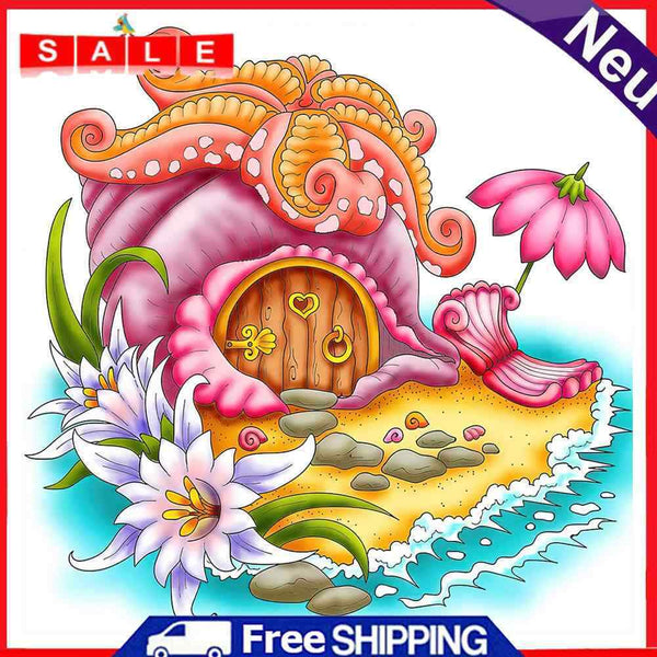 Diamond Painting Partial Special Starfish Conch cottages Picture Rhines