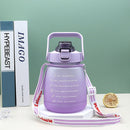 Motivational Water Bottle Portable Big Belly Bottle with Handle & Strap for Kid