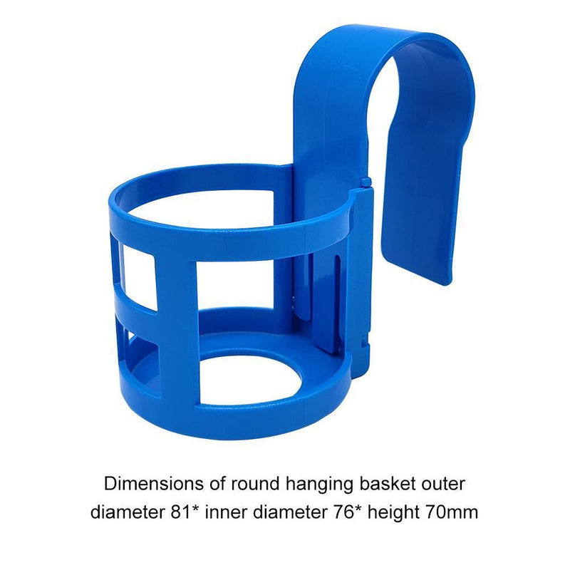 2pc Water Cup Hanging Holder Hook for Above Swimming Pool Side Shelf Blue