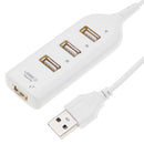 USB Hub 5Mbps High Speed Multi USB 2.0 Adapter 4 Port Splitter (White)