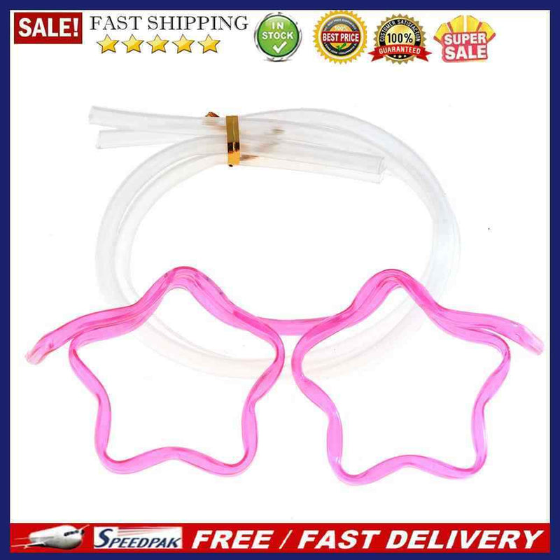 Creative Flexible Soft Plastic Glasses Straw Kid Party Drinking Tube (A)