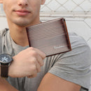Baellerry Short Bifold Wallet Leather Card Holder Men Clutch (Dark Brown)