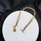 Women Stainless Steel  Chain Collar Statement Coin Pendant Punk Choker Necklace