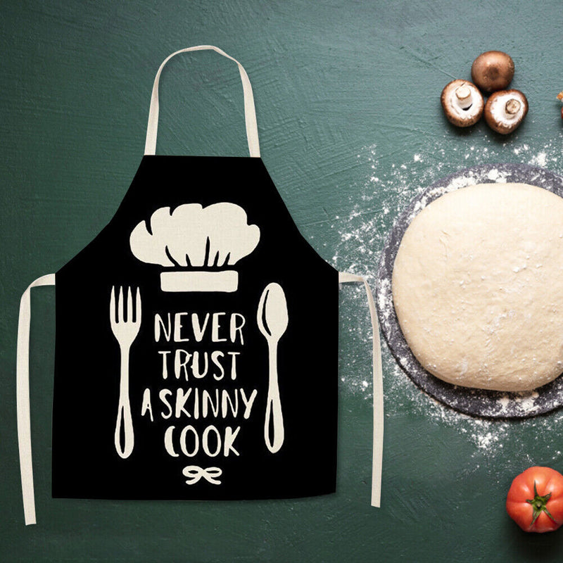 Kitchen Utensil Print Linen Apron Waterproof Home Cooking Bibs (82x68cm)