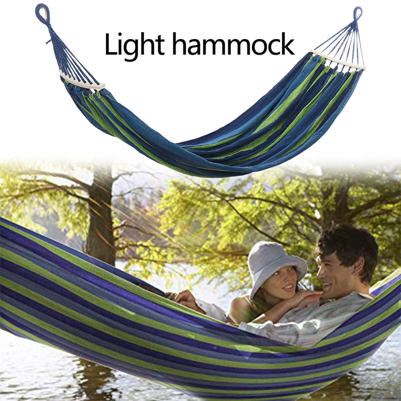 Double Hammock, Canvas Traveling Two Person Hanging Camping Swing Bed Hammock