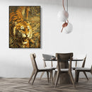 Hand Painted Picture Frameless DIY Fierce Tiger Painting By Numbers Craft