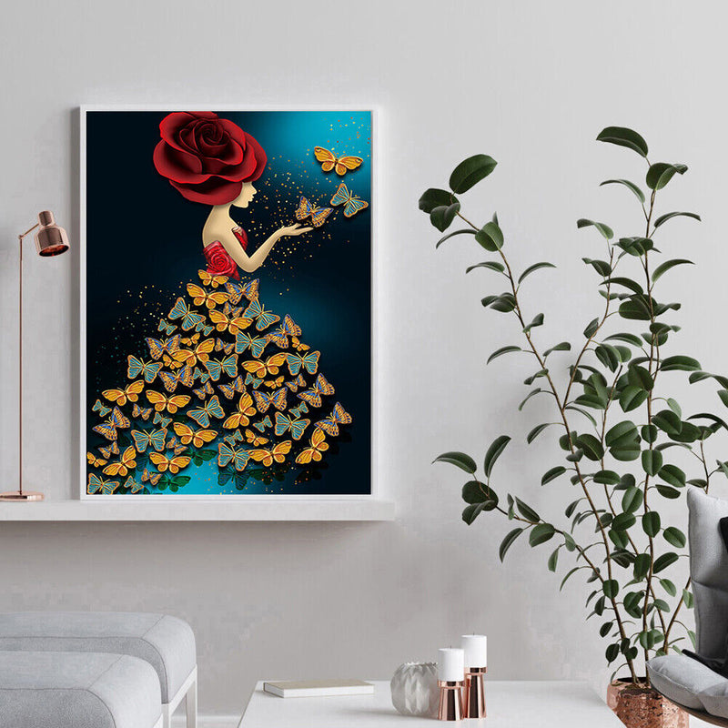 Diamond Painting Butterfly Girl Irregular Mosaic Wall Picture DIY Kit 30x40cm