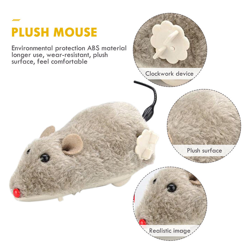 Wind Up Mouse for Cats Kitten, Realistic Clockwork Rat, Interactive Toys