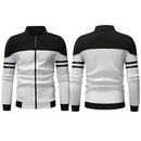 Men Teenager Boy Spring Autumn Long-Sleeves Cardigan Stripe Zipper Sweatershi